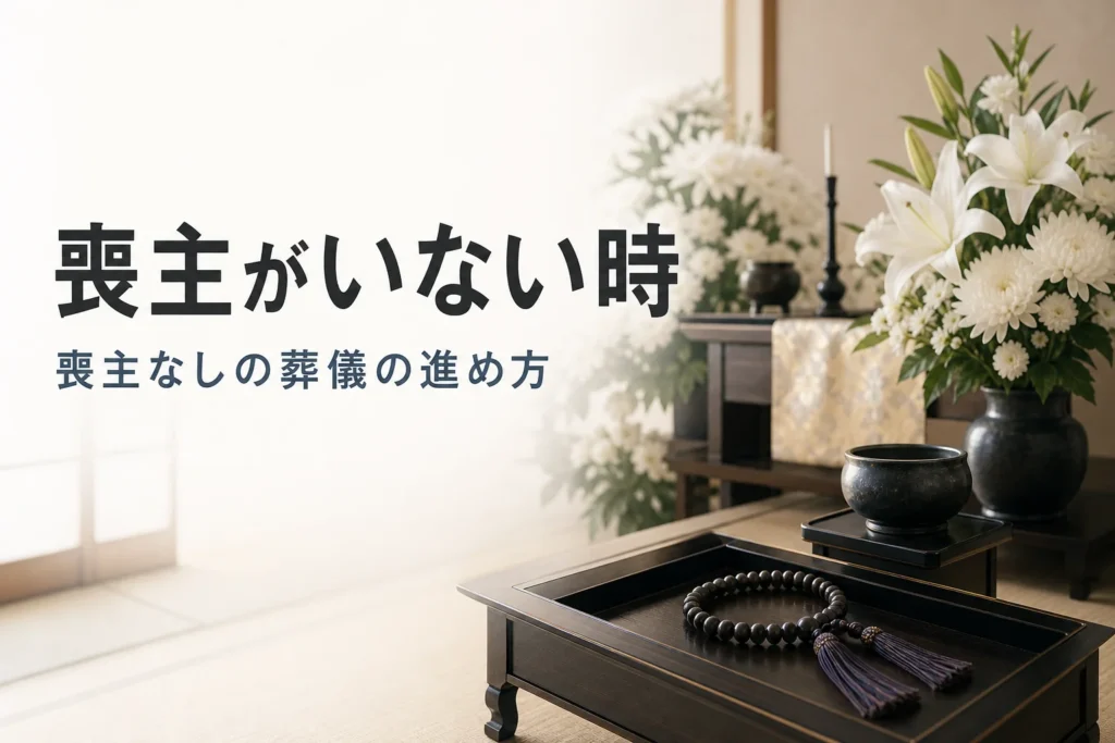 喪主なしの葬儀の進め方を解説する記事のアイキャッチ