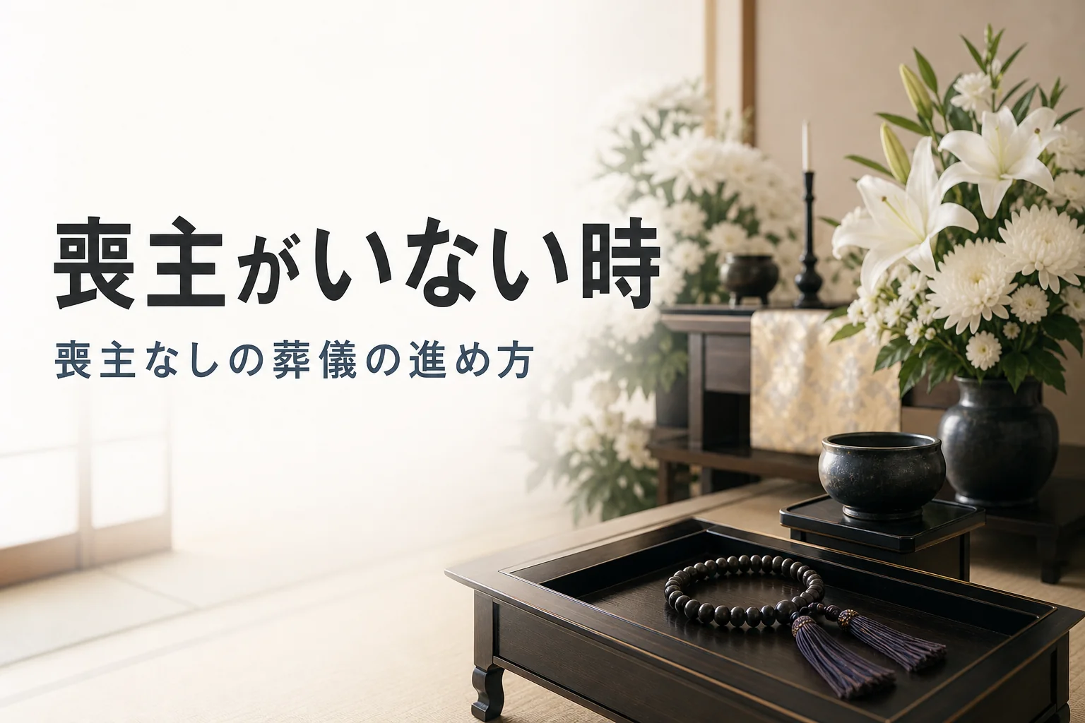 喪主なしの葬儀の進め方を解説する記事のアイキャッチ