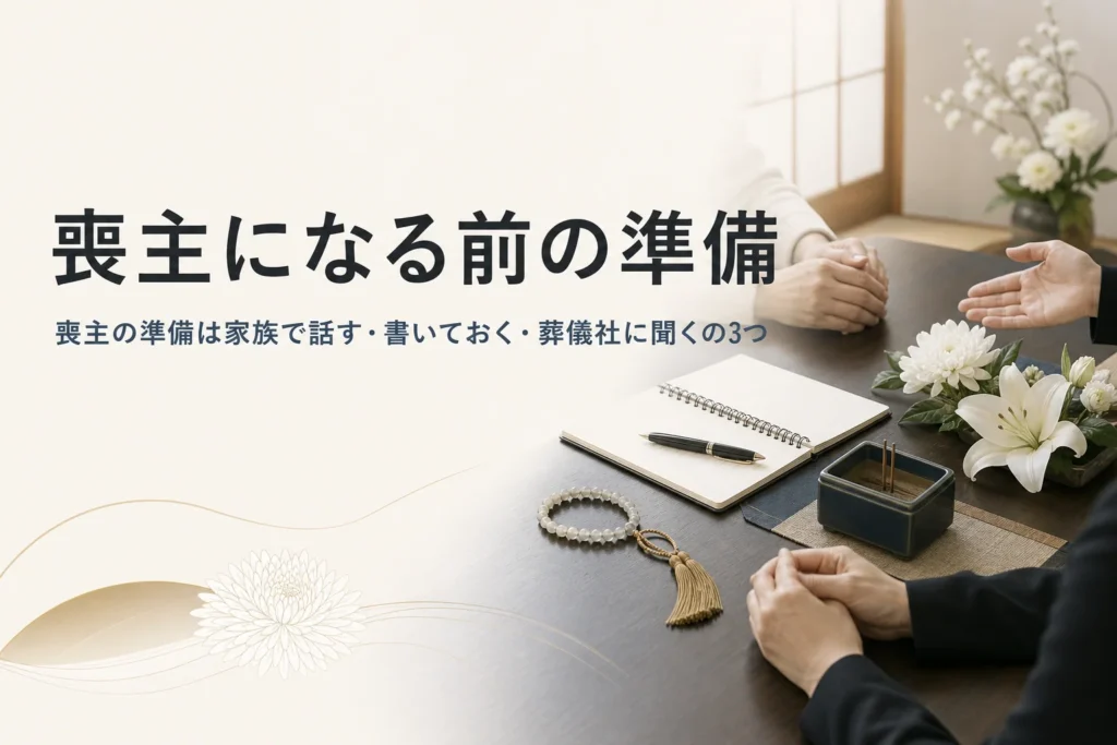 喪主になる前にできる準備を解説する記事のアイキャッチ