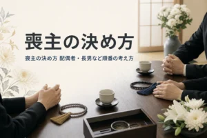 喪主の決め方と順番の考え方を解説する記事のアイキャッチ