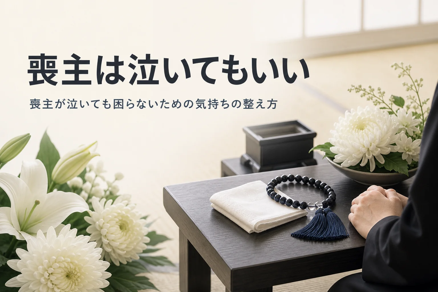 喪主は葬儀で泣いてもいいのかを紹介する記事のアイキャッチ