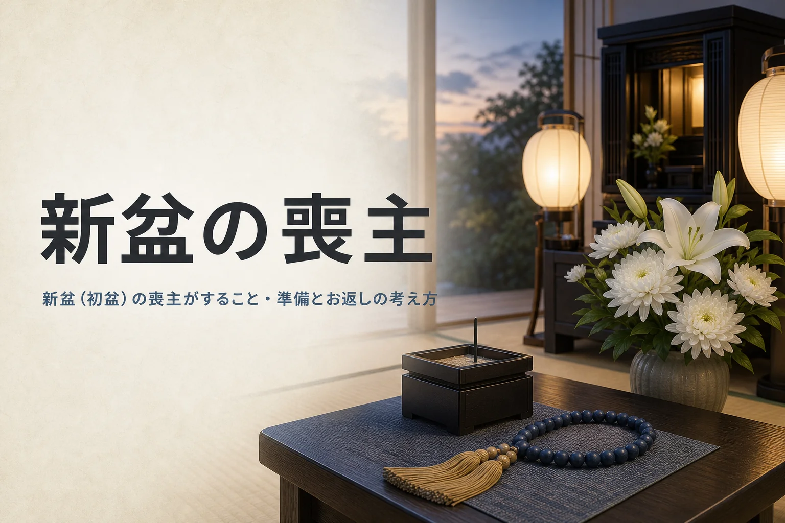新盆(初盆)の喪主の迎え方と準備を解説する記事のアイキャッチ
