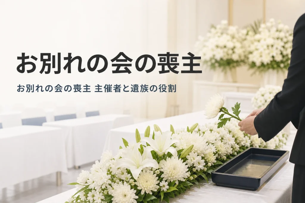 お別れの会・社葬・国葬での喪主と主催者の役割を解説する記事のアイキャッチ