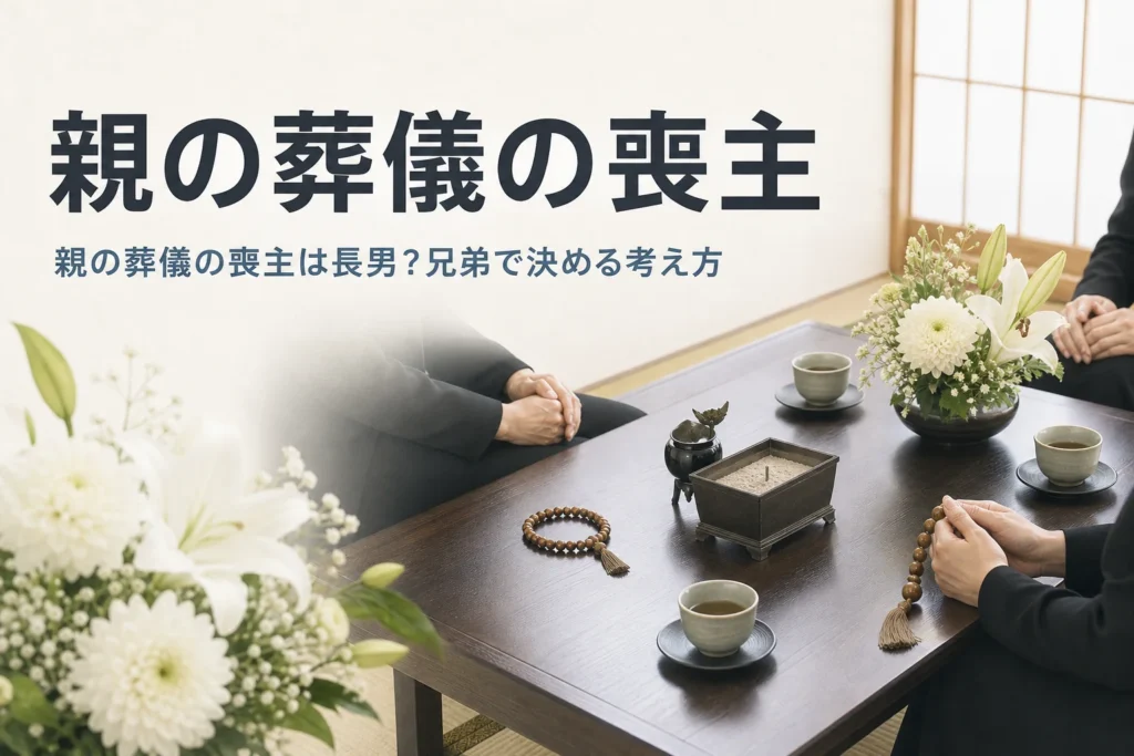親の葬儀の喪主を兄弟で決める時の考え方を解説する記事のアイキャッチ