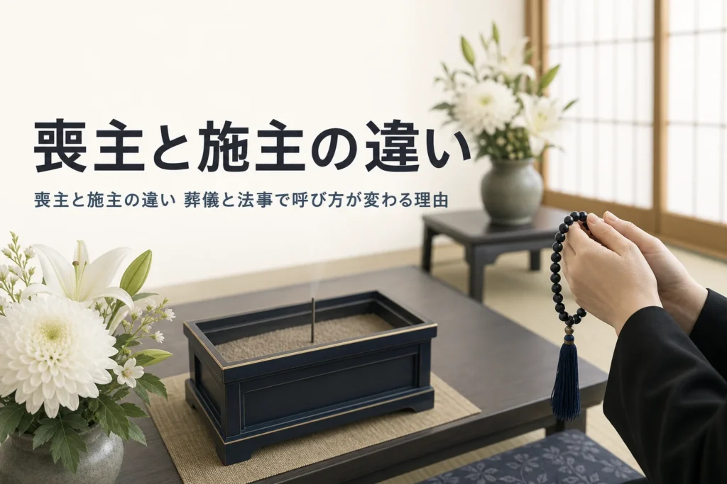 喪主と施主の違いを解説する記事のアイキャッチ